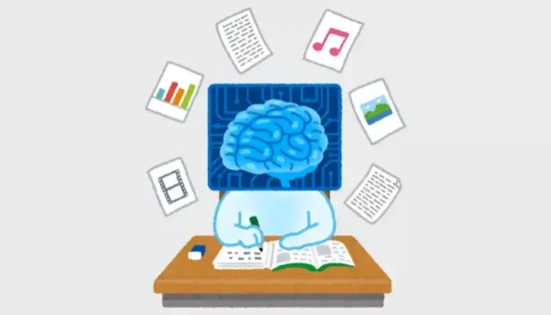 Brain-shaped computer illustration symbolizing AI for digital marketing, cognitive processing, and automation.