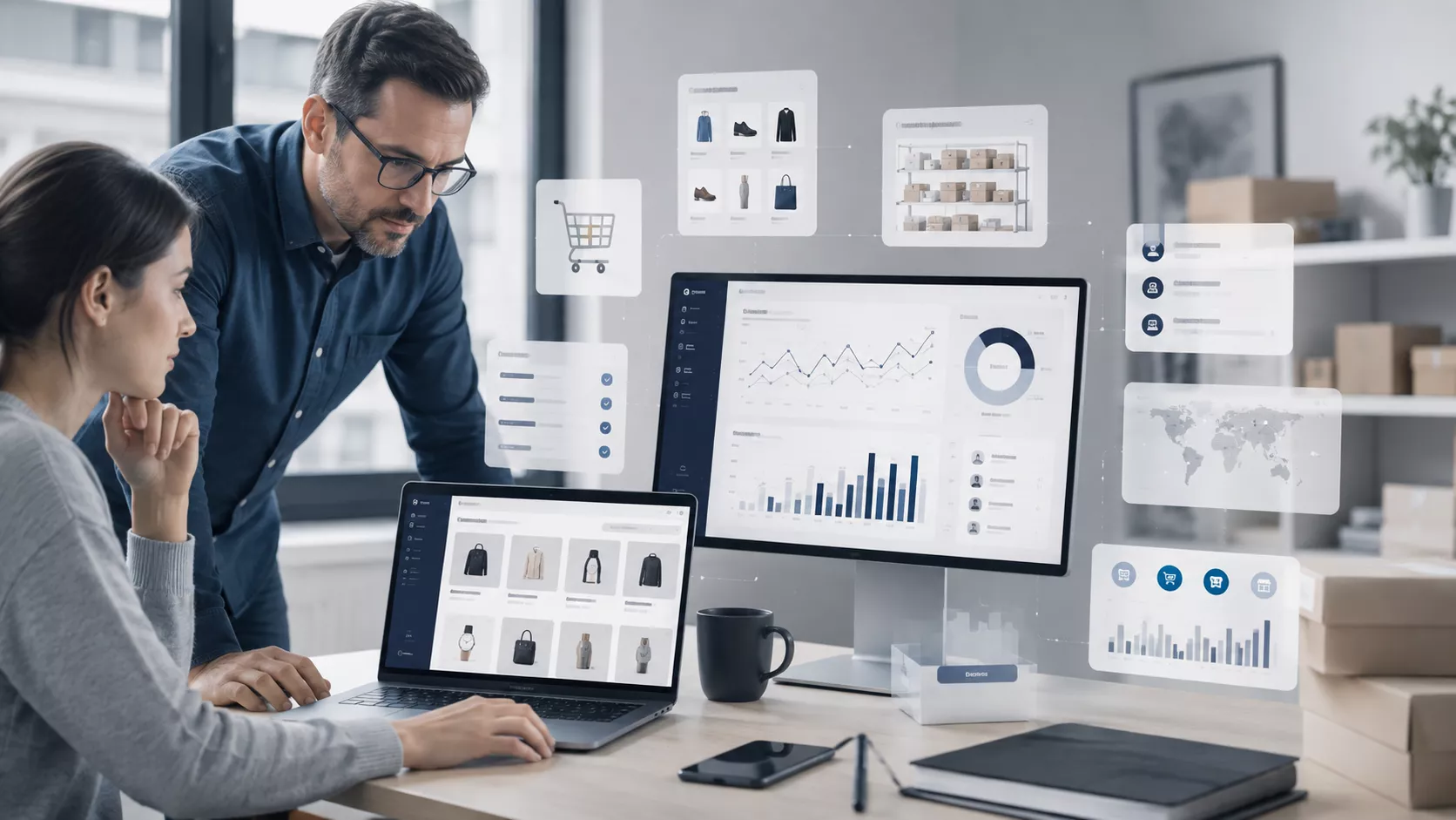 eCommerce development analytics for product catalog and sales performance tracking